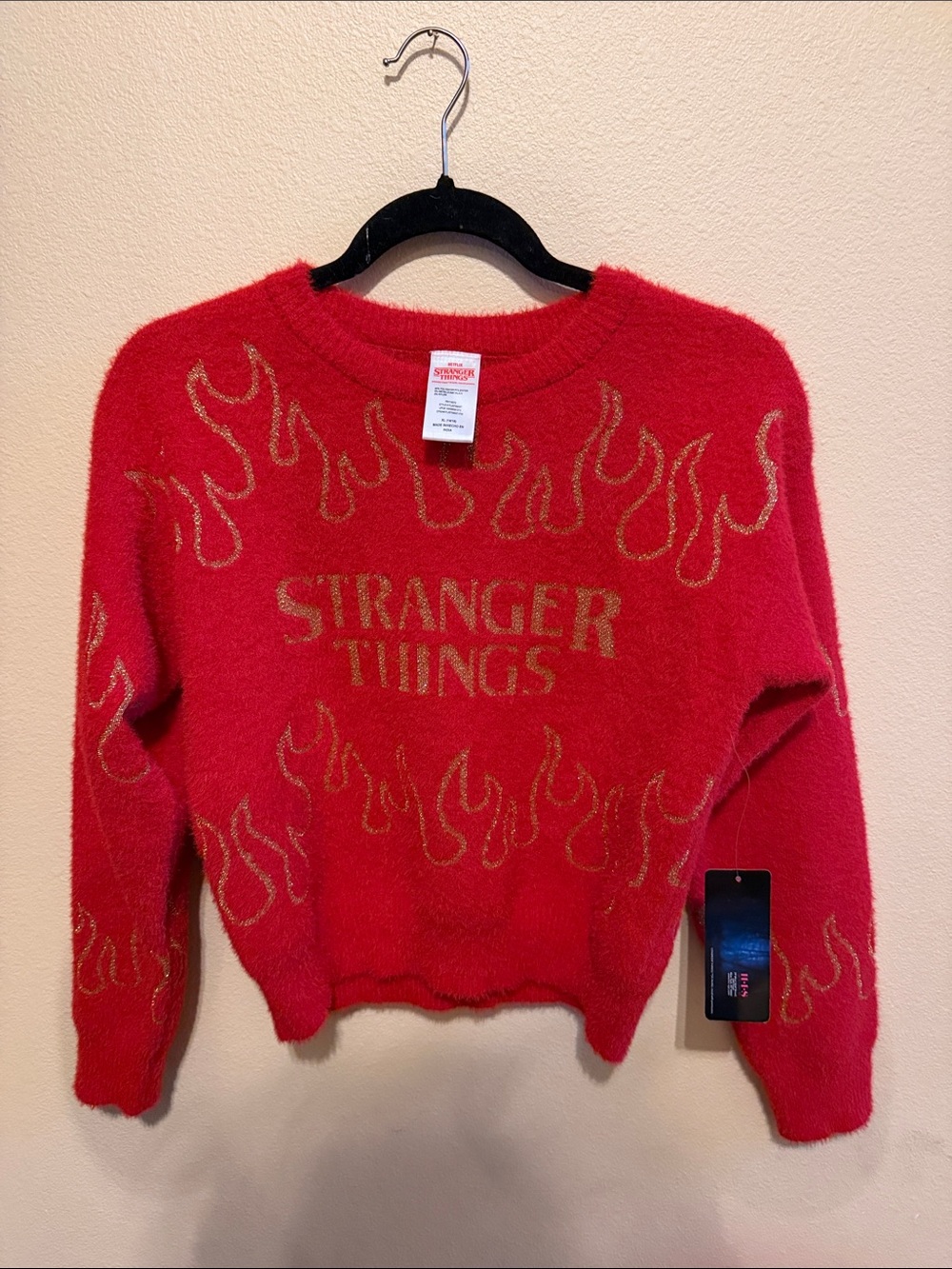 Stranger Things Red Flame Crewneck Sweater